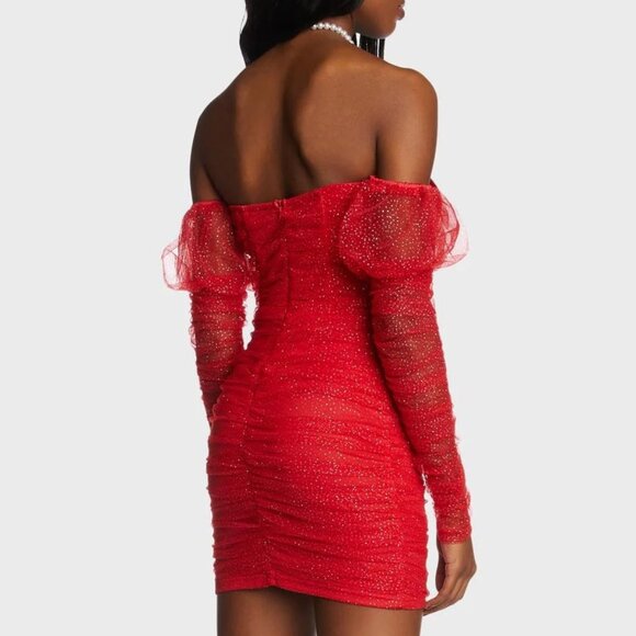 Dolls kill Love Permanent Plus One Mini Dress Red Glitter Medium Never Worn! - Picture 5 of 12